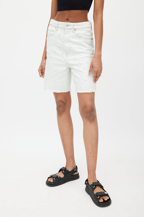 Isabel Marant Étoile Light Wash Distressed Jean Shorts