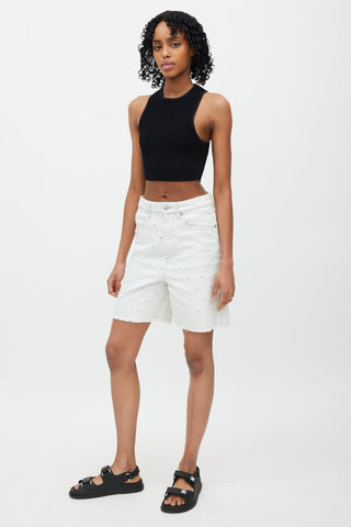 Isabel Marant Étoile Light Wash Distressed Jean Shorts