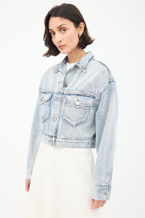 Isabel Marant Étoile Light Wash Tadia Cropped Denim Jacket