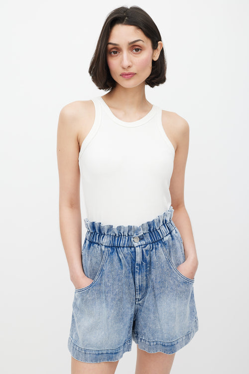 Isabel Marant Étoile Light Wash Wide Leg Denim Short