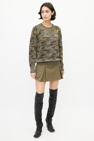 Isabel Marant Étoile Multicolour Metallic Camo Knit Sweater