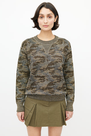 Isabel Marant Étoile Multicolour Metallic Camo Knit Sweater