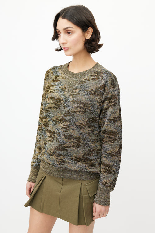 Isabel Marant Étoile Multicolour Metallic Camo Knit Sweater