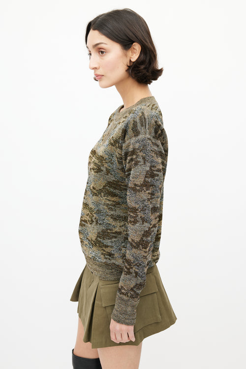 Isabel Marant Étoile Multicolour Metallic Camo Knit Sweater