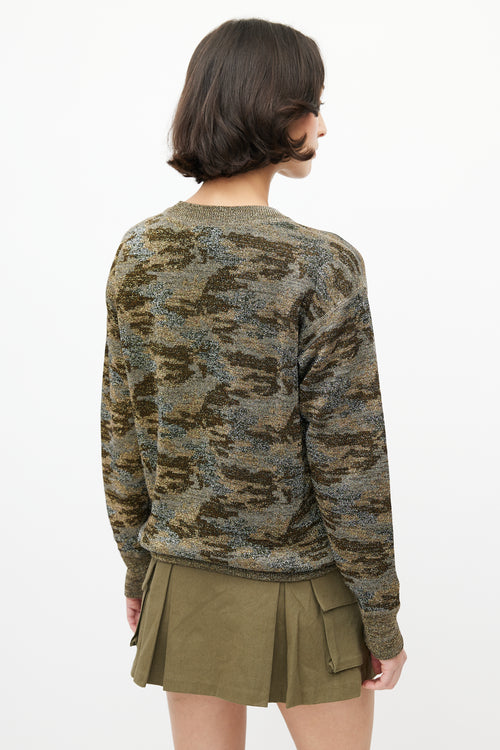 Isabel Marant Étoile Multicolour Metallic Camo Knit Sweater