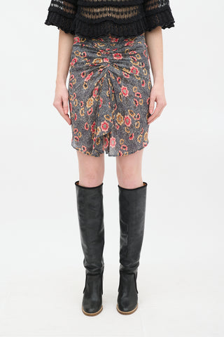 Isabel Marant Étoile Navy 
Multi Sevan Floral Skirt