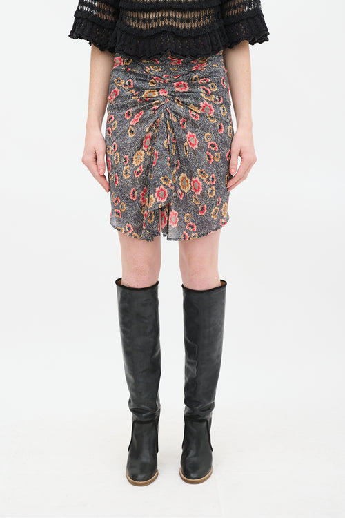 Isabel Marant Étoile Navy 
Multi Sevan Floral Skirt