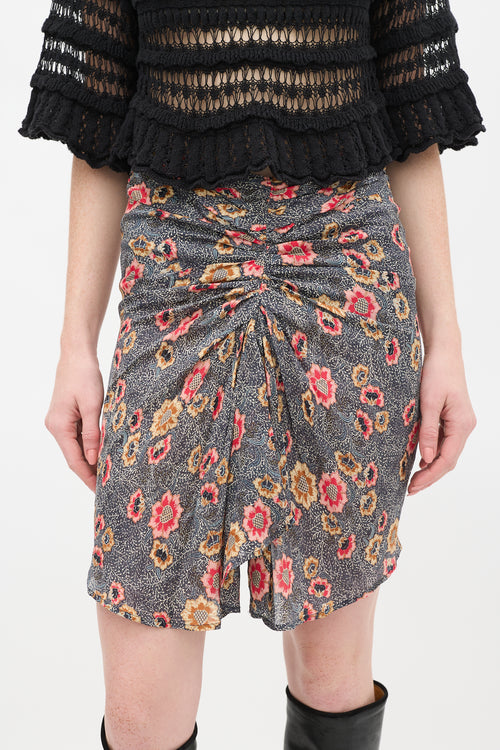 Isabel Marant Étoile Navy 
Multi Sevan Floral Skirt