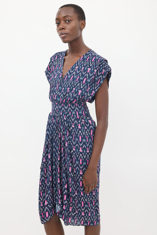 Almeya Printed V-Neck Dress