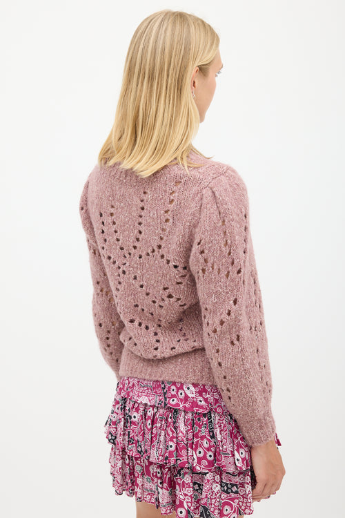 Isabel Marant Étoile Pink Wool Eyelet Knit Sweater