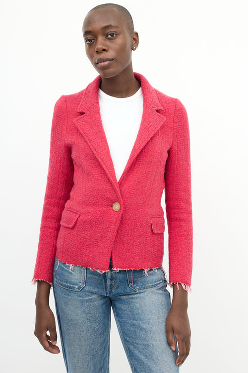 Isabel Marant Étoile Pink Wool Frayed Blazer