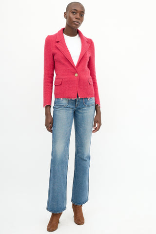 Isabel Marant Étoile Pink Wool Frayed Blazer