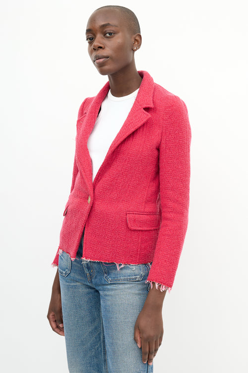 Isabel Marant Étoile Pink Wool Frayed Blazer