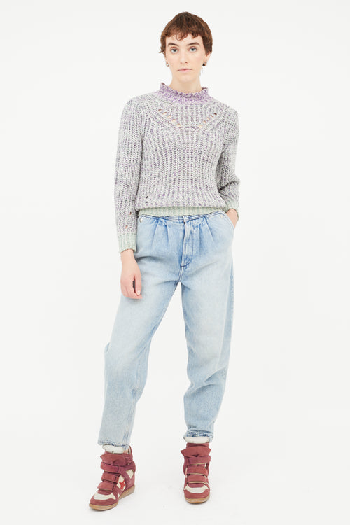 Isabel Marant Étoile Purple 
Green Knit Sweater