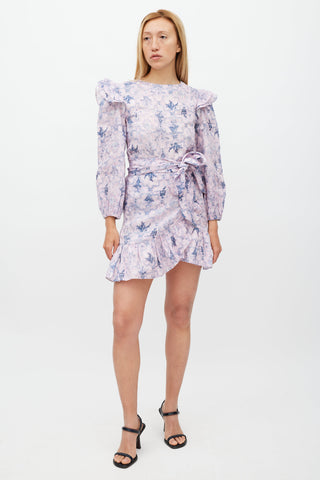 Isabel Marant Étoile Purple 
Navy Linen Telicia Floral Dress