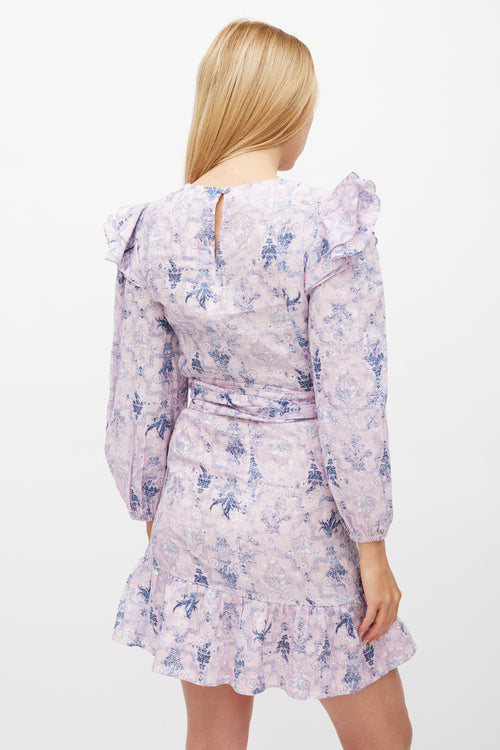 Isabel Marant Étoile Purple 
Navy Linen Telicia Floral Dress