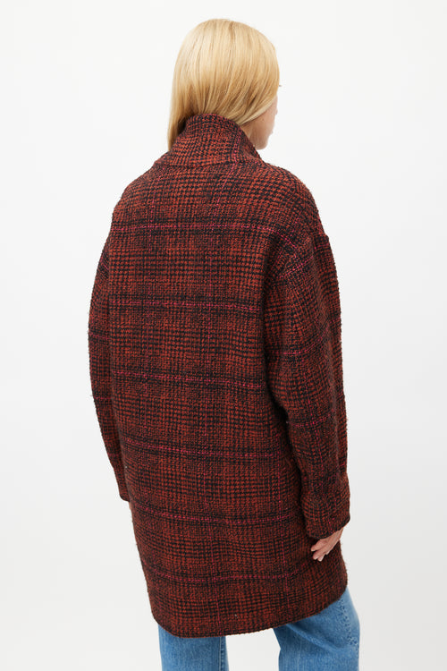 Isabel Marant Étoile Red 
Black Tweed Coat