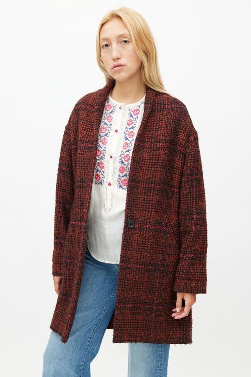 Isabel Marant Étoile Red 
Black Tweed Coat