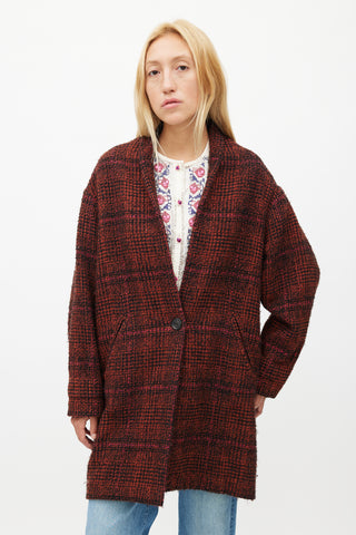 Isabel Marant Étoile Red 
Black Tweed Coat