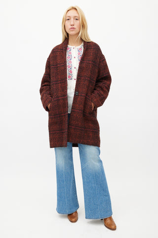 Isabel Marant Étoile Red 
Black Tweed Coat