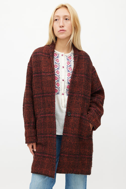 Isabel Marant Étoile Red 
Black Tweed Coat