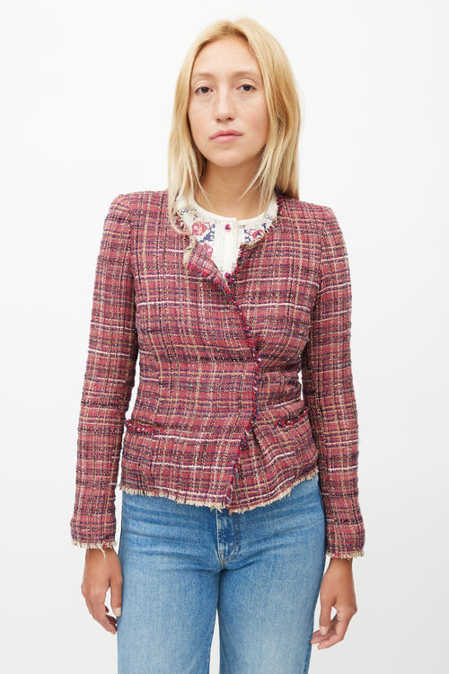 Isabel Marant Étoile Red 
Multicolour Tweed Blazer