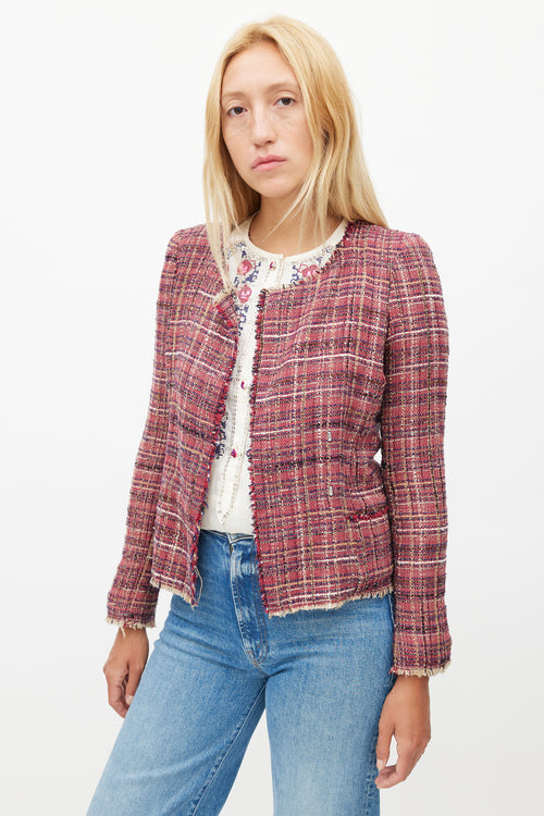 Isabel Marant Étoile Red 
Multicolour Tweed Blazer