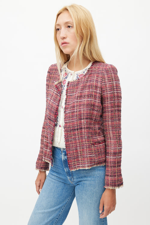 Isabel Marant Étoile Red 
Multicolour Tweed Blazer