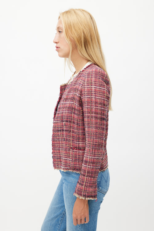 Isabel Marant Étoile Red 
Multicolour Tweed Blazer