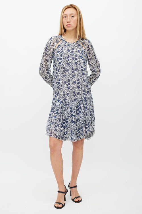 Isabel Marant Étoile White 
Blue Floral Drewitt Dress