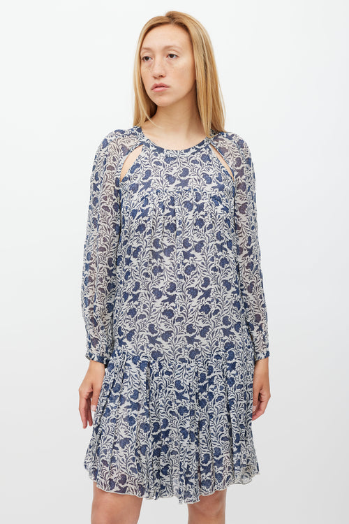 Isabel Marant Étoile White 
Blue Floral Drewitt Dress