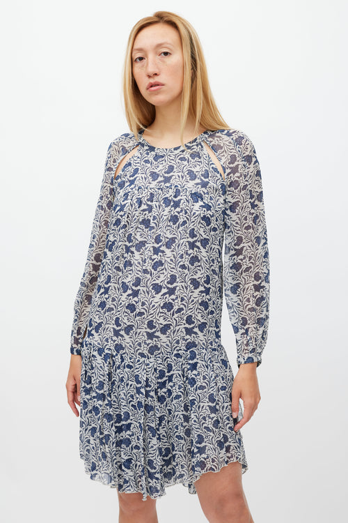 Isabel Marant Étoile White 
Blue Floral Drewitt Dress