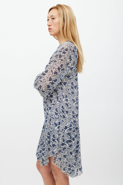 Isabel Marant Étoile White 
Blue Floral Drewitt Dress