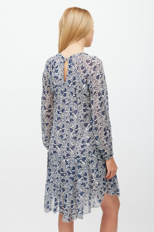 Isabel Marant Étoile White 
Blue Floral Drewitt Dress