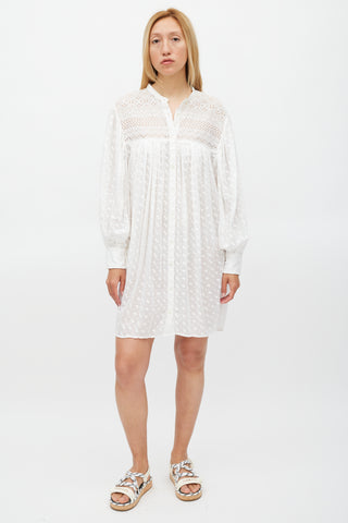 Isabel Marant Étoile White Floral Embroidered Cotton Tilalia Dress