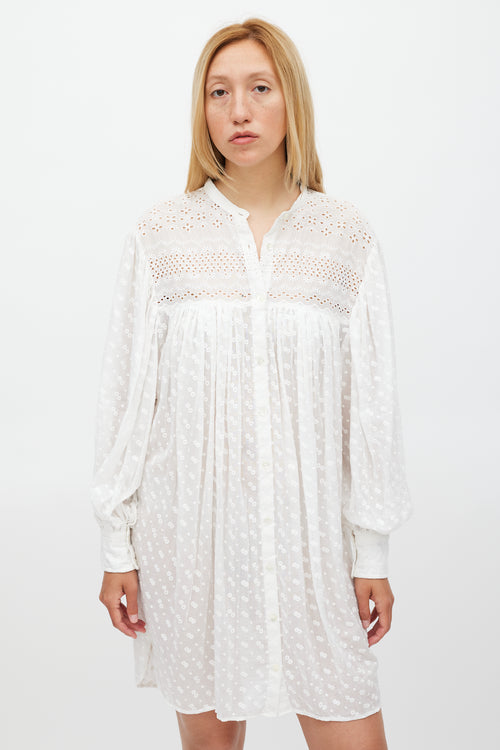 Isabel Marant Étoile White Floral Embroidered Cotton Tilalia Dress