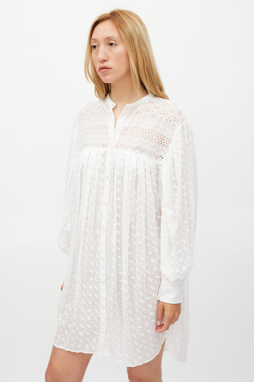 Isabel Marant Étoile White Floral Embroidered Cotton Tilalia Dress