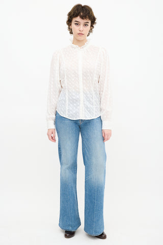 Isabel Marant Etoile White Floral Eyelet Shirt