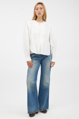 Isabel Marant Étoile White Pleated Top