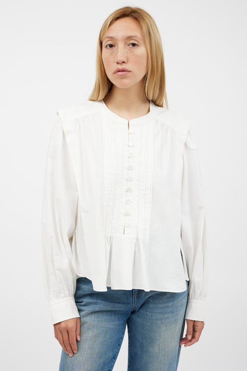 Isabel Marant Étoile White Pleated Top