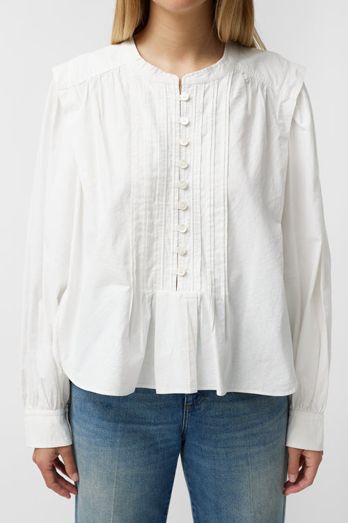 Isabel Marant Étoile White Pleated Top