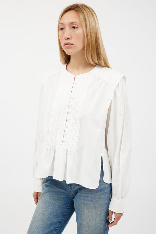 Isabel Marant Étoile White Pleated Top