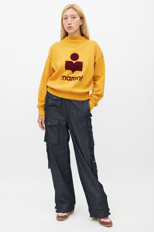 Isabel Marant Étoile Yellow 
Red Logo Sweatshirt