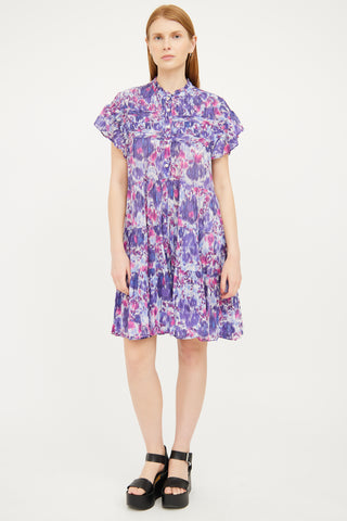 Isabel Marant Étoile Purple Pattern Short Dress