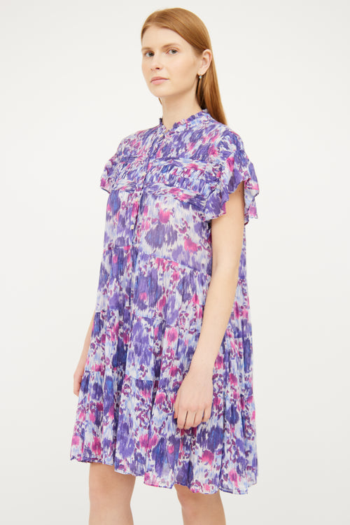 Isabel Marant Étoile Purple Pattern Short Dress