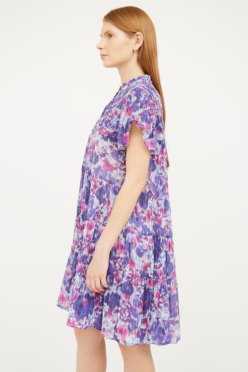 Isabel Marant Étoile Purple Pattern Short Dress