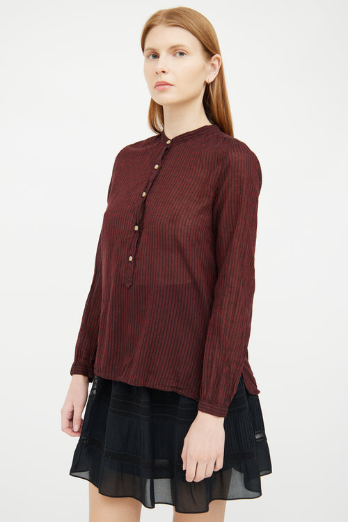 Isabel Marant Étoile Red 
Black Stripe Blouse