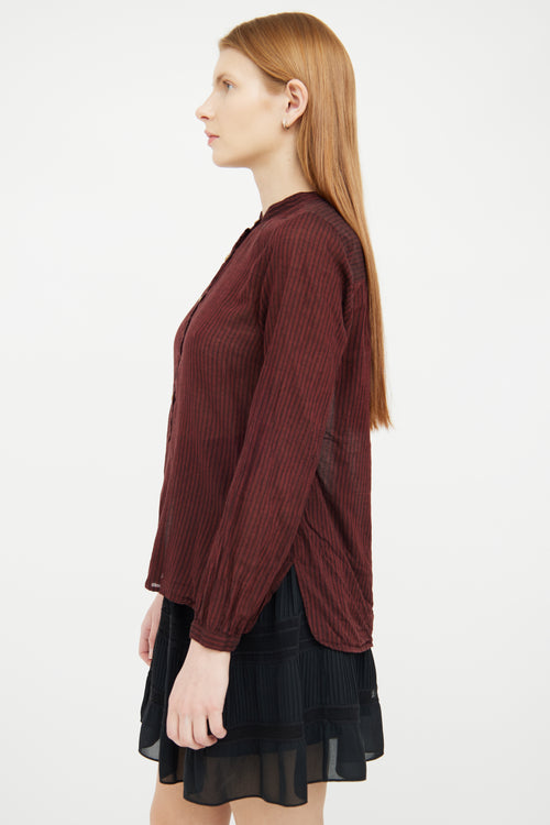 Isabel Marant Étoile Red 
Black Stripe Blouse