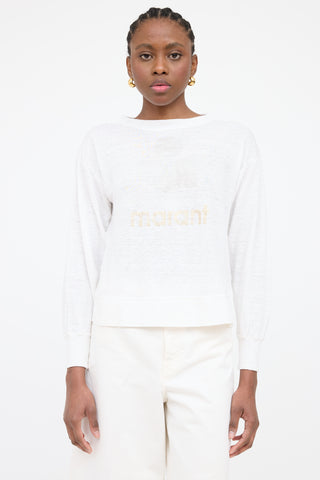 Isabel Marant Étoile Linen Graphic Logo Top