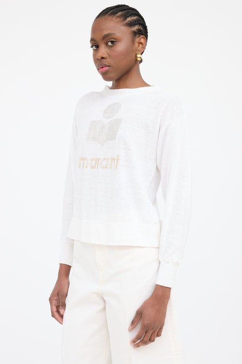 Isabel Marant Étoile Linen Graphic Logo Top